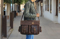 Buff Leather Travel Laptop Bag
