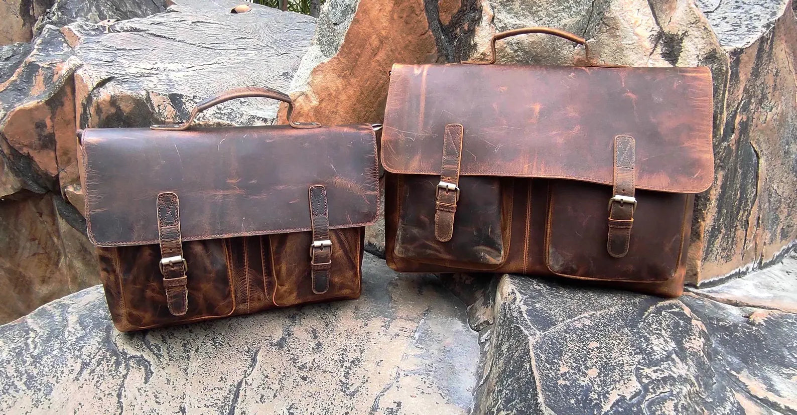 Buffalo Leather Messenger Laptop Bag