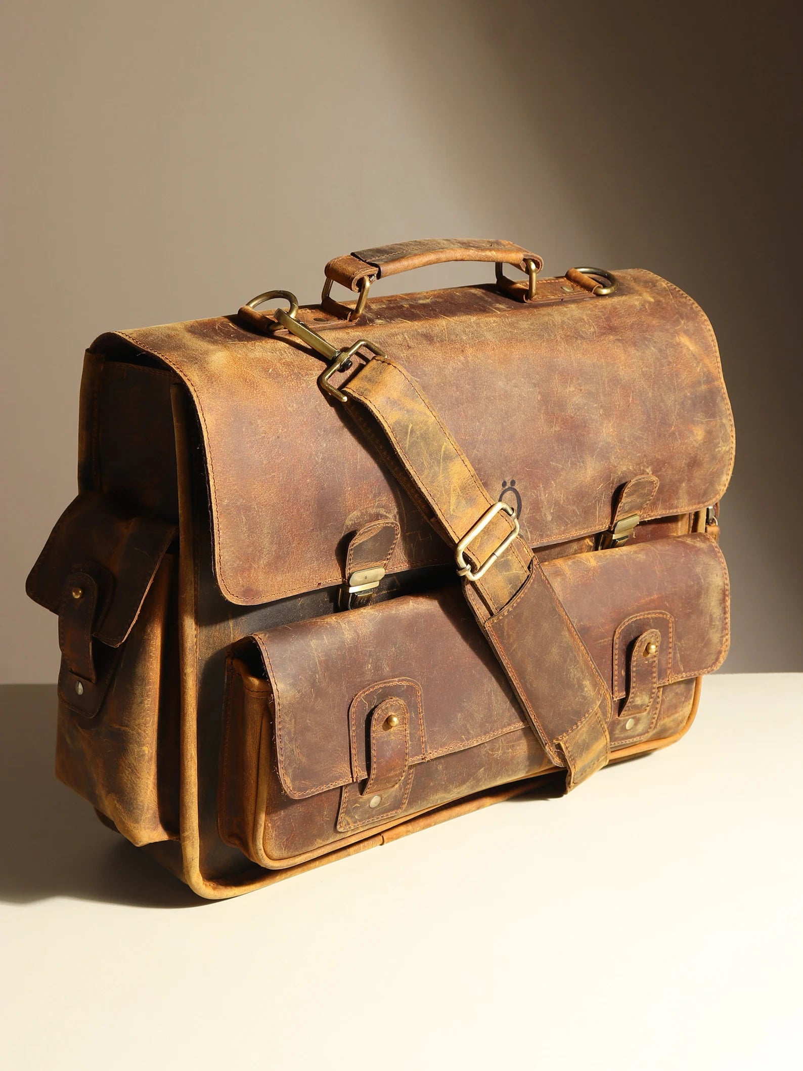 leather laptop bag | leather messenger bag