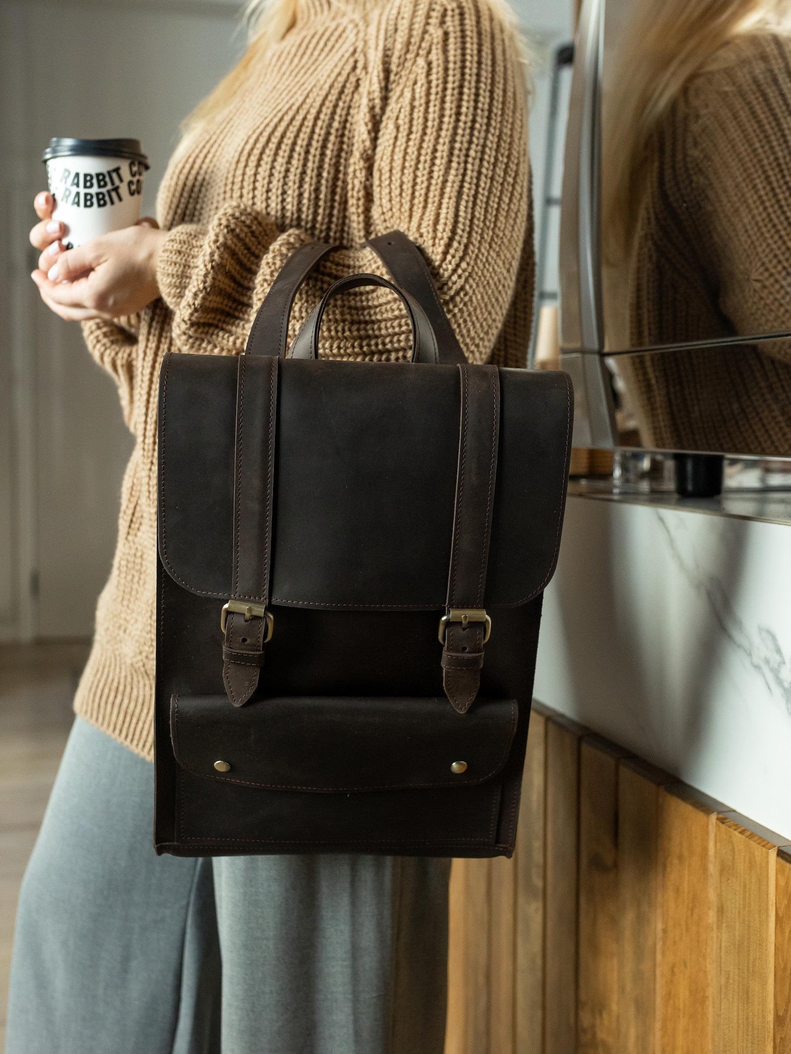 leather backpack, travel backpack for unisex