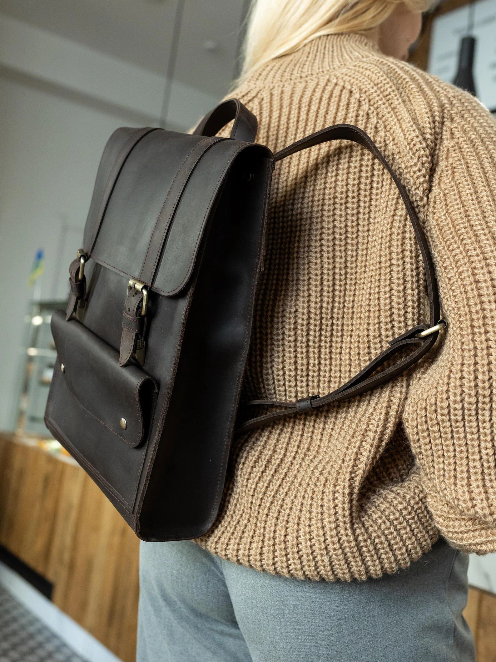 leather backpack, travel backpack for unisex