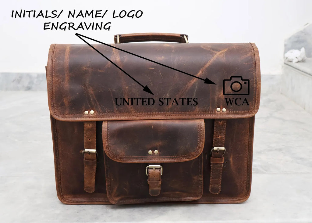Buffalo Leather Messenger Laptop Bag
