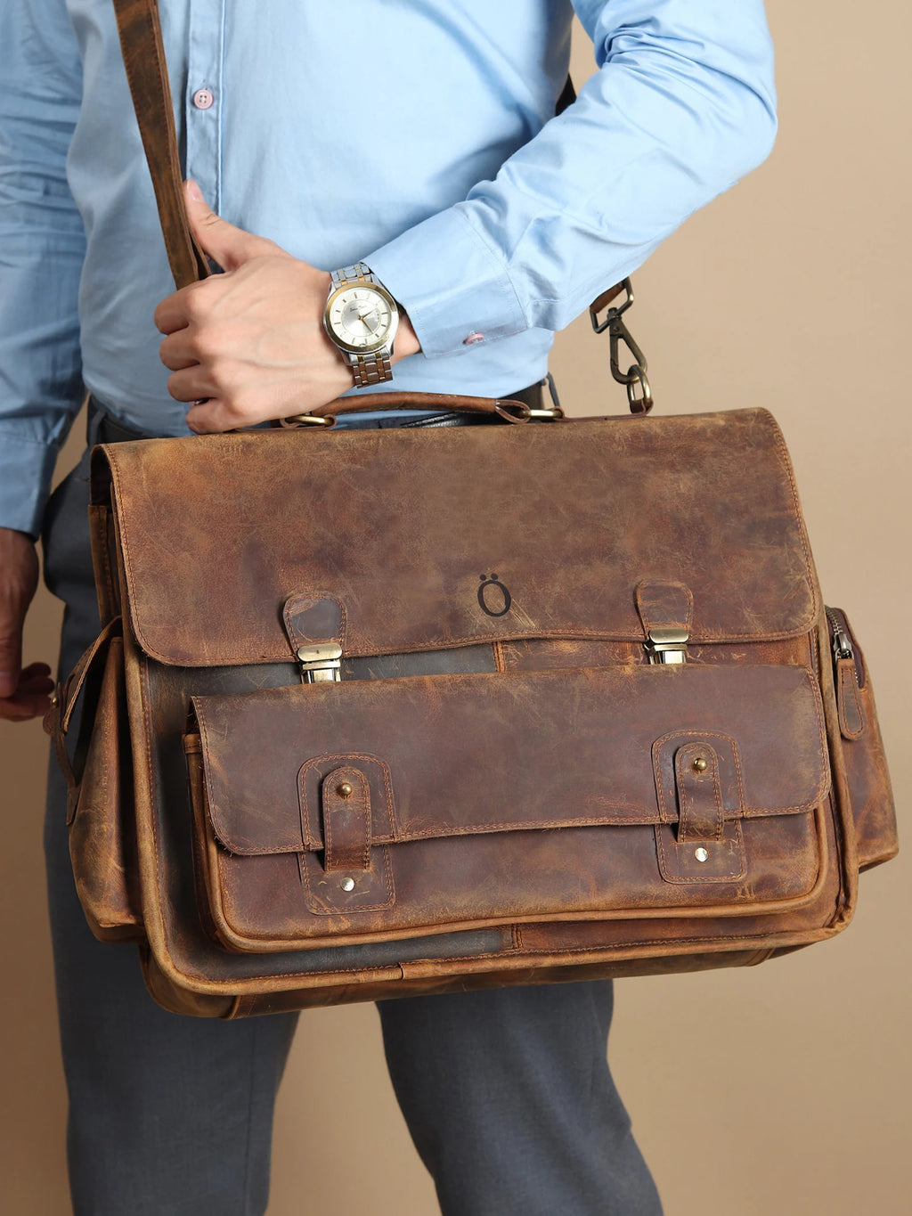 leather laptop bag | leather messenger bag