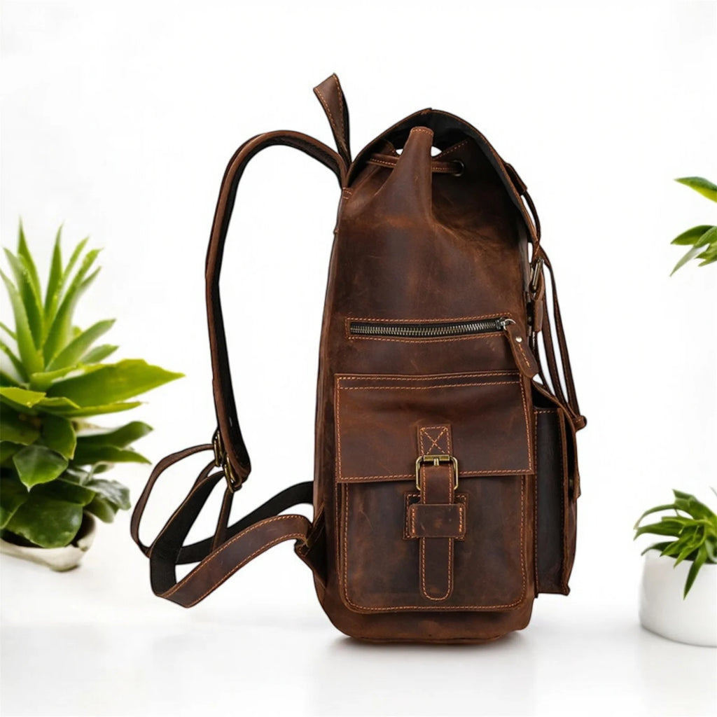 18 Inch Leather laptop backpack