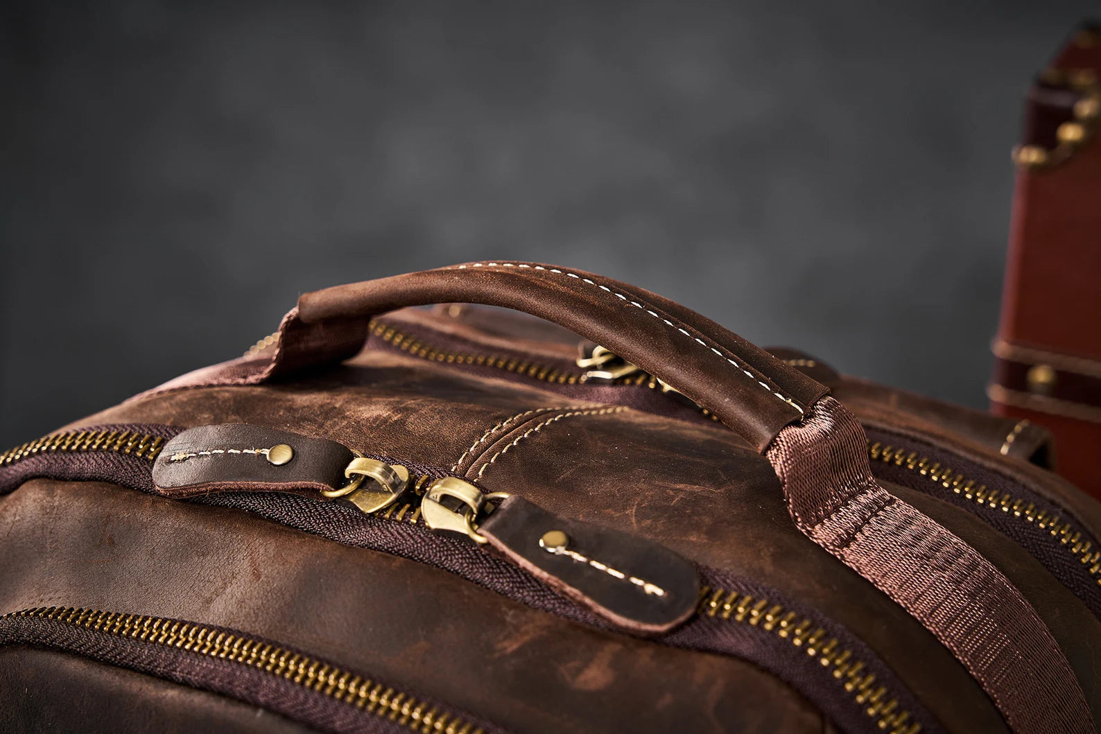 Leather Laptop Backpack Rucksack Men bag