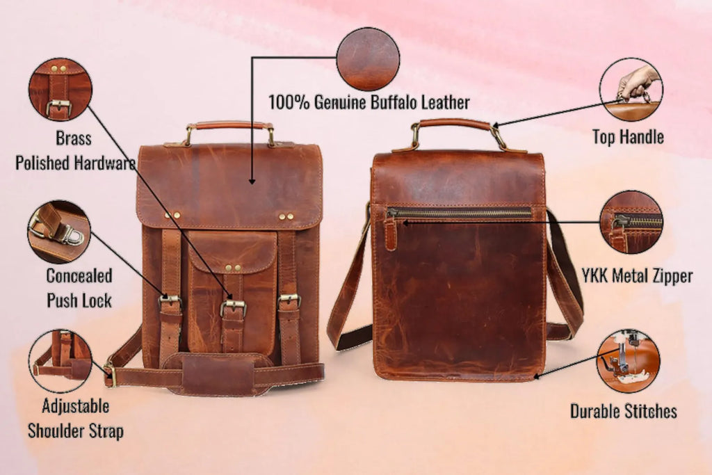 Leather Messenger Bag, Laptop Case