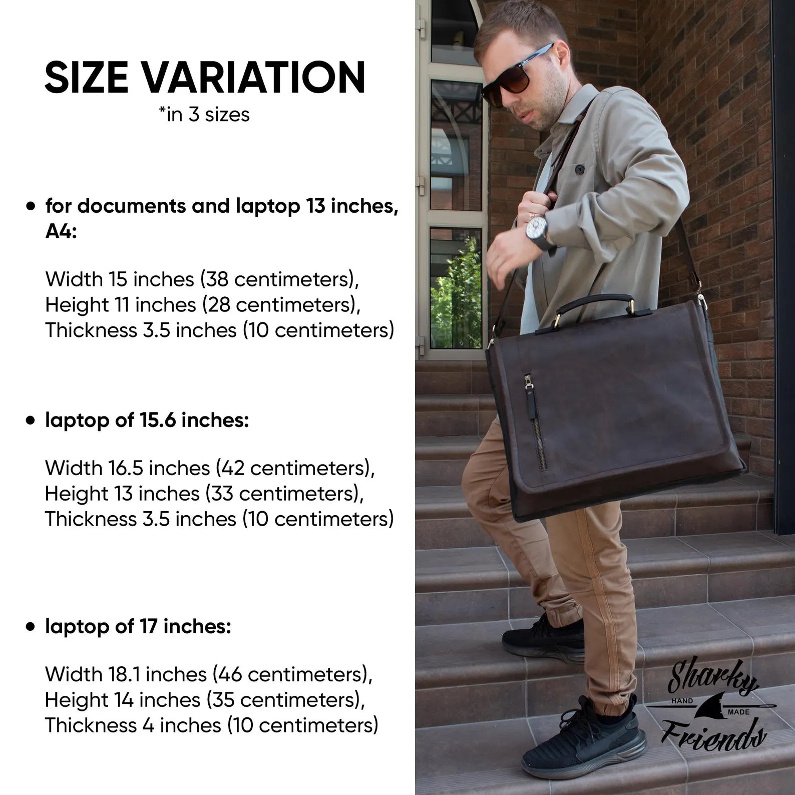 Laptop Bag for Men, Leather Briefcase