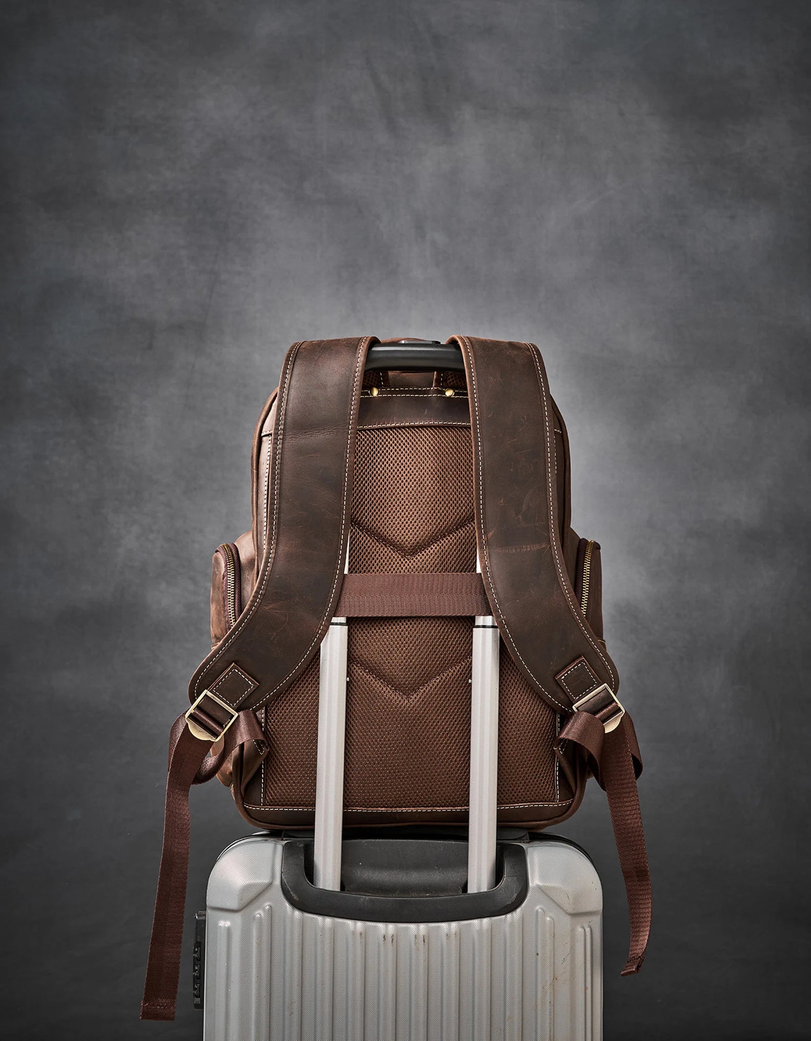 Leather Laptop Backpack Rucksack Men bag