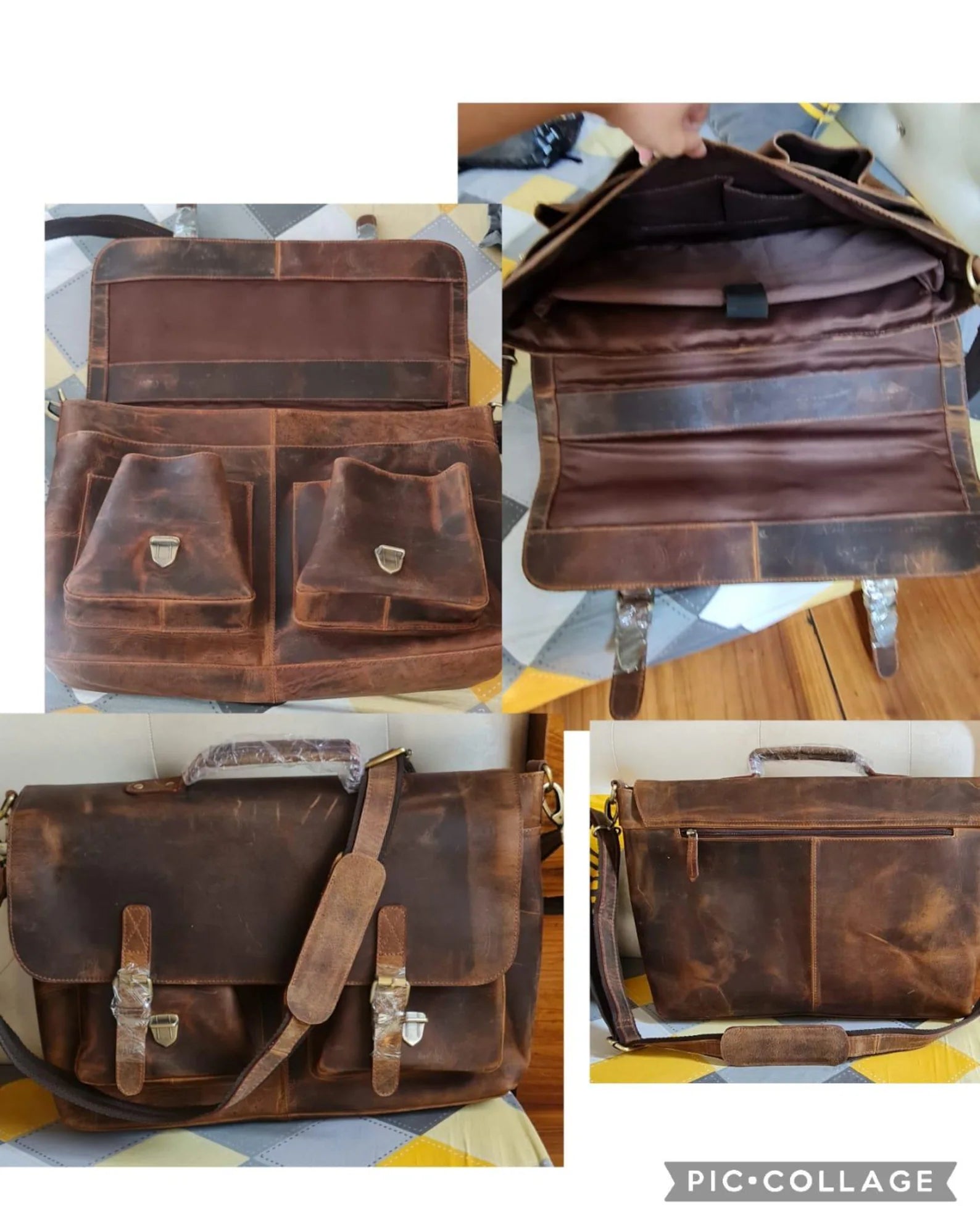 Leather Messenger Cross-Body Bag