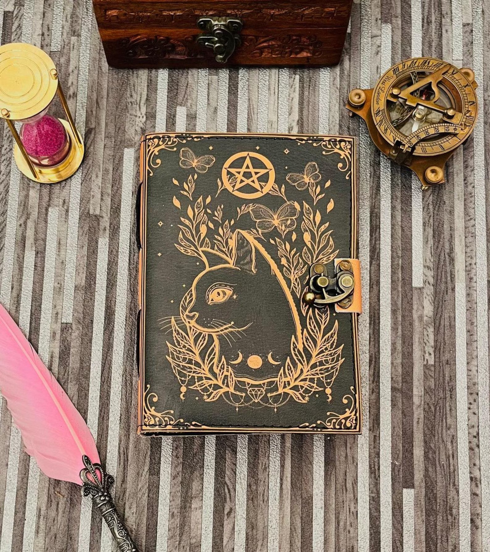 Leather Cat journal Journal Book of shadows