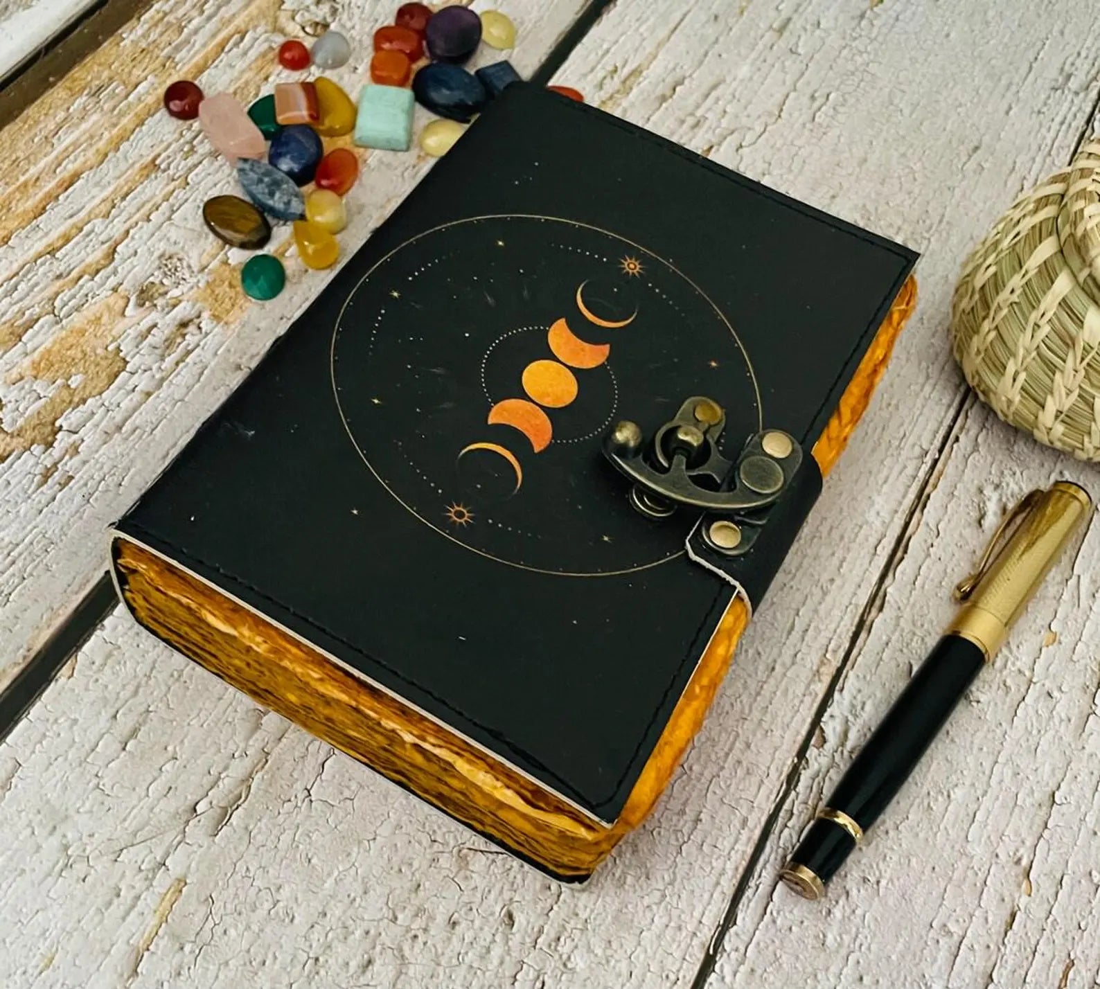 leather journal - Leather moon Goddess journal