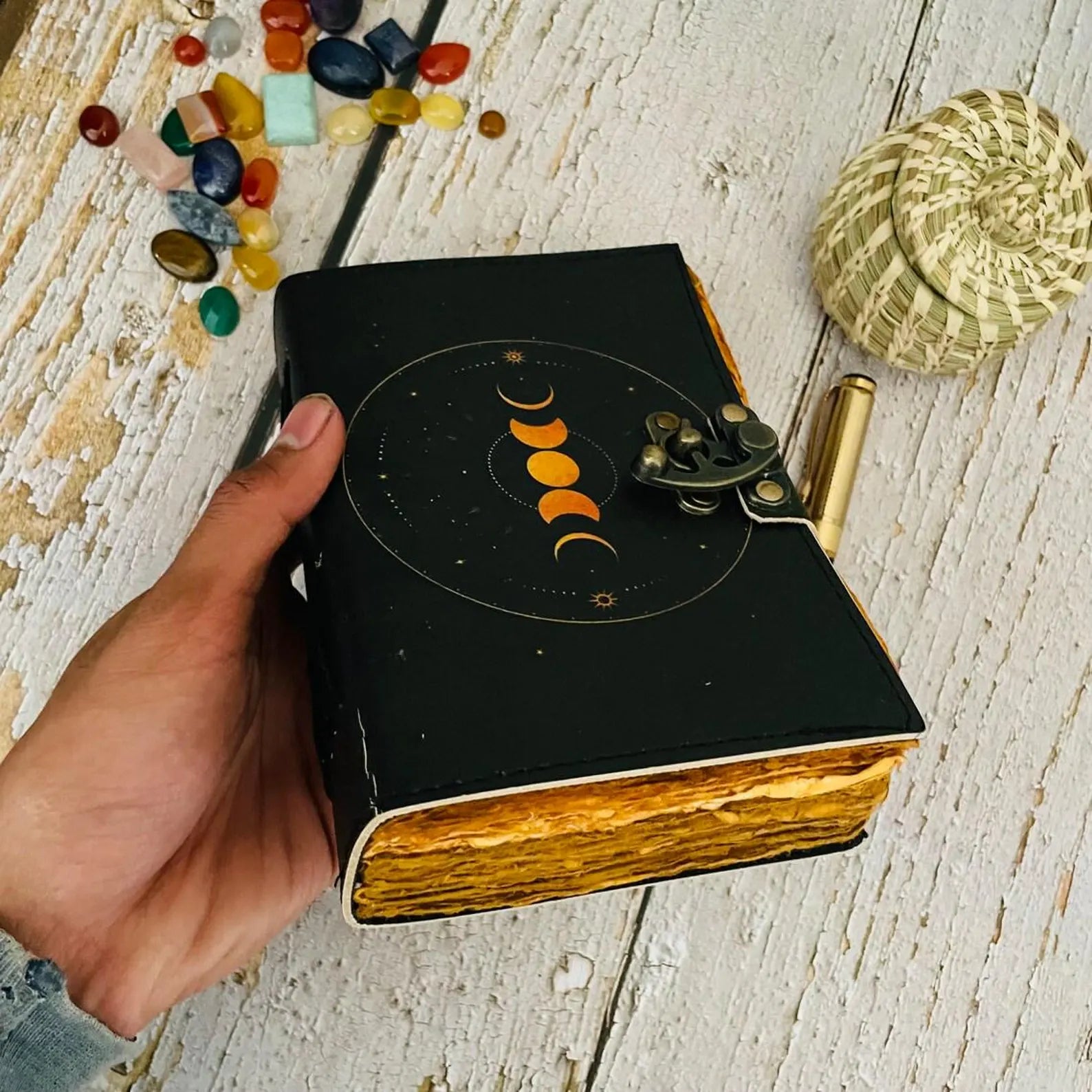 leather journal - Leather moon Goddess journal