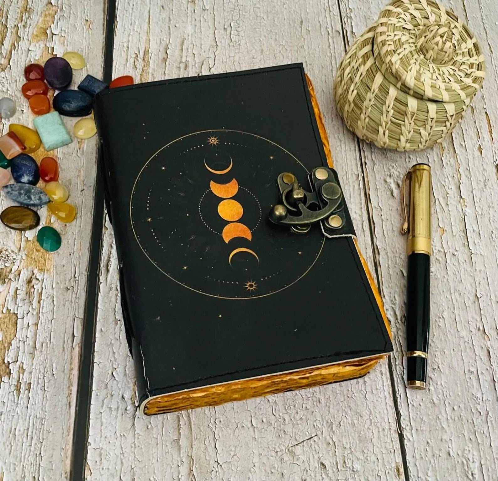 leather journal - Leather moon Goddess journal