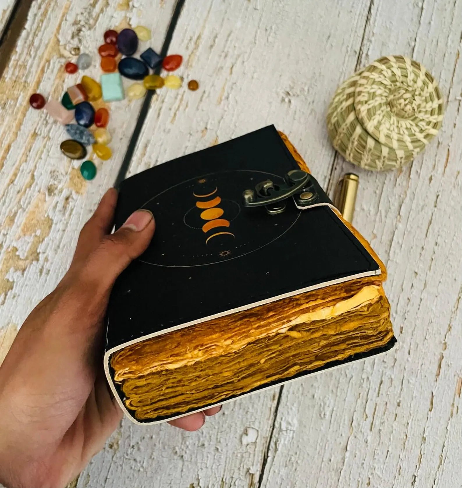 leather journal - Leather moon Goddess journal