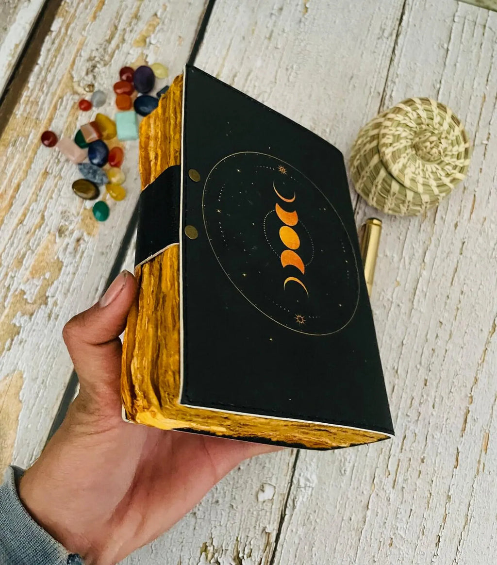 leather journal - Leather moon Goddess journal