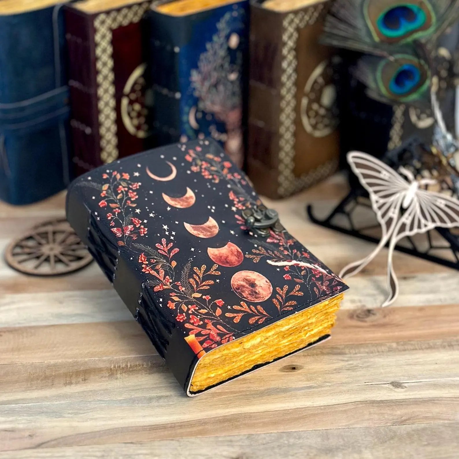 Moon Phase Vintage Leather Journal for Unisex