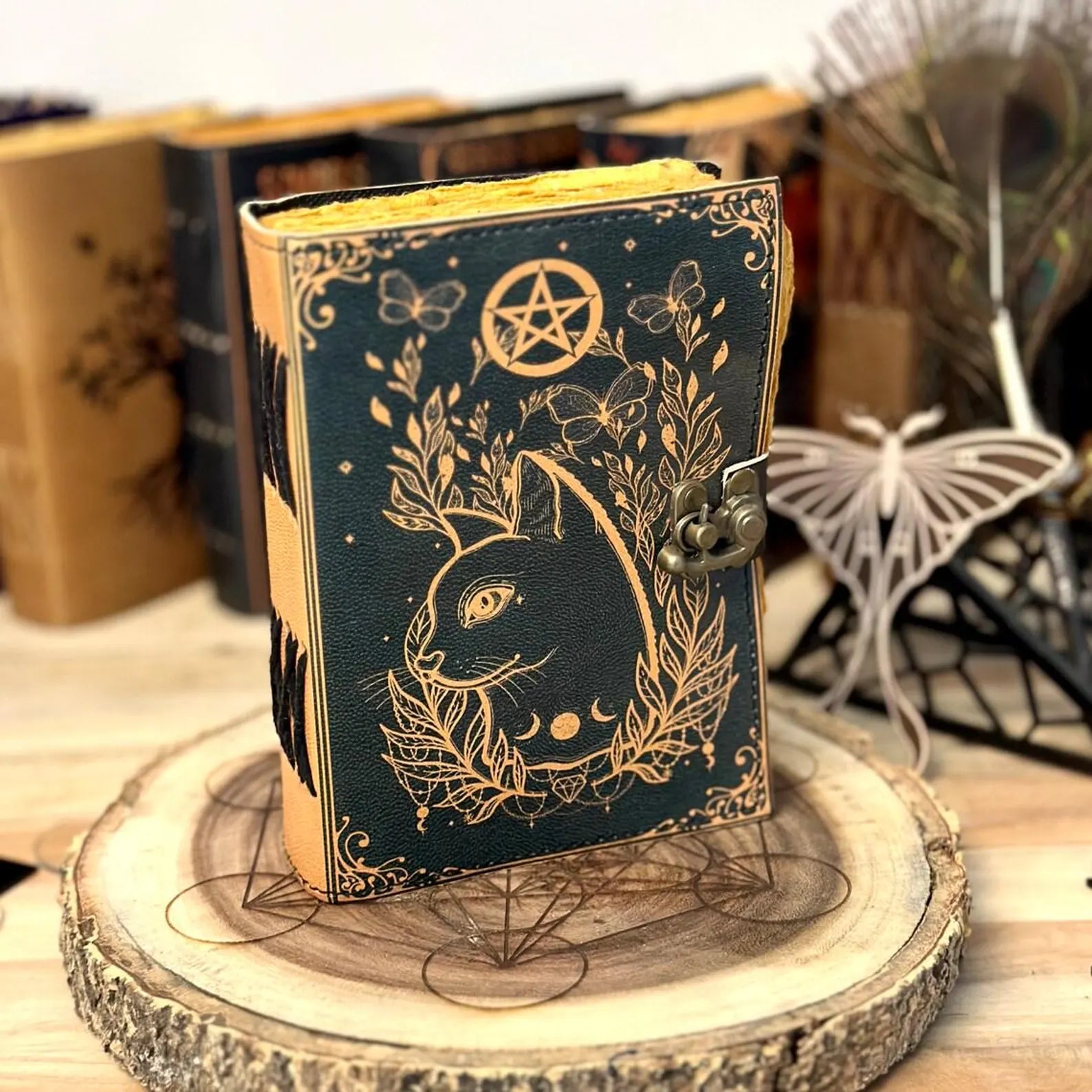 journal Leather Print Celtic cat journal