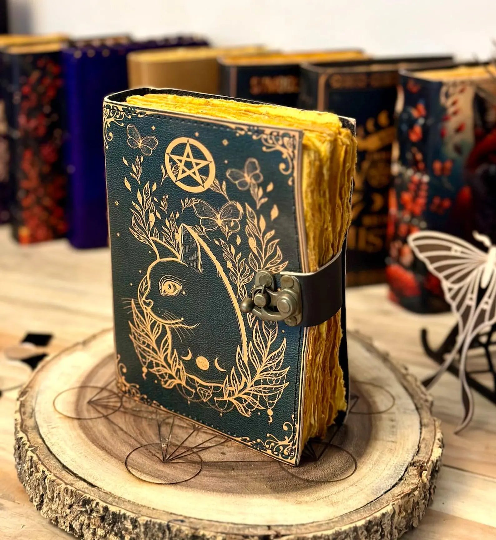 journal Leather Print Celtic cat journal
