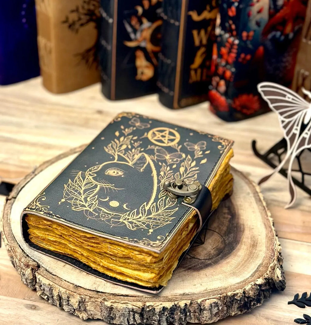 journal Leather Print Celtic cat journal