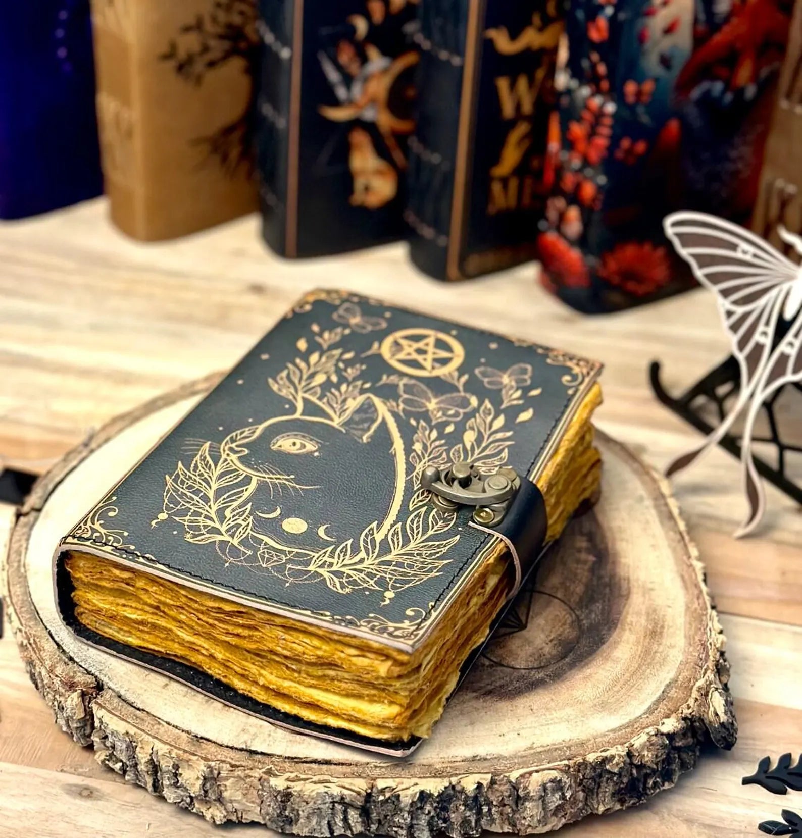 journal Leather Print Celtic cat journal
