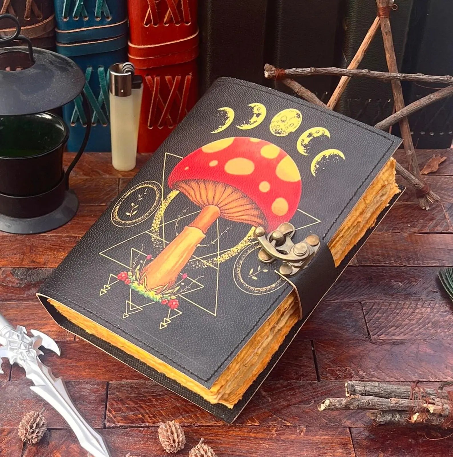 Mushroom Printed Spell Book of Shadowed