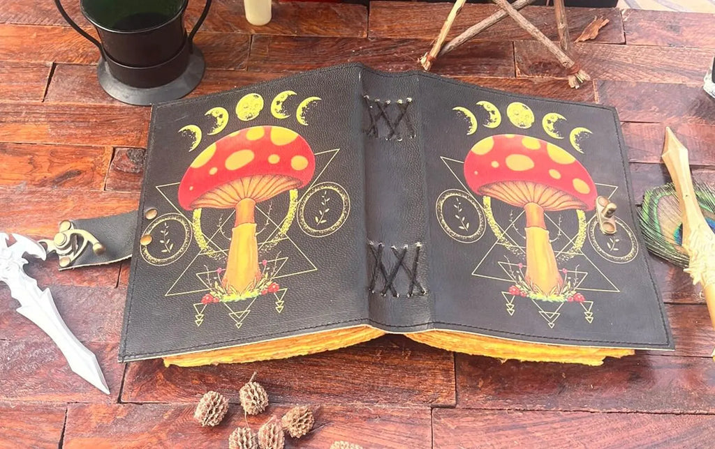 Mushroom Printed Spell Book of Shadowed