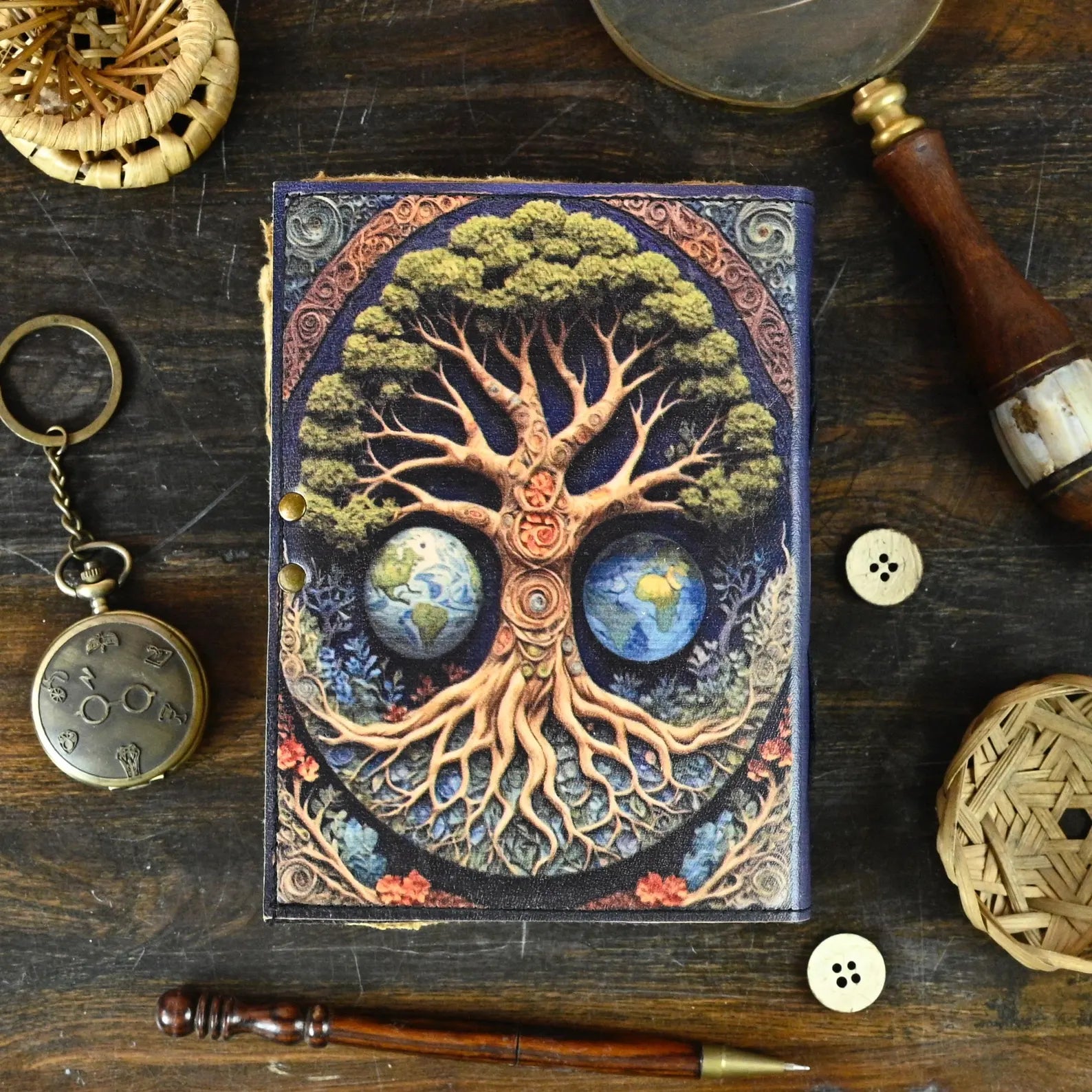 Large leather journal, Tree of Life Journal
