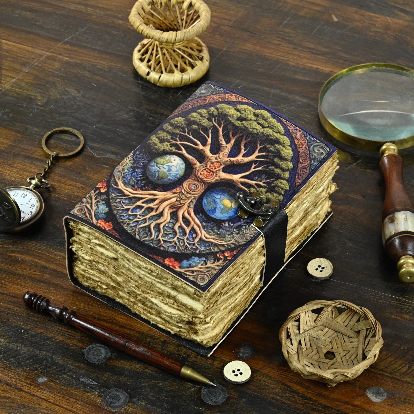 Large leather journal, Tree of Life Journal