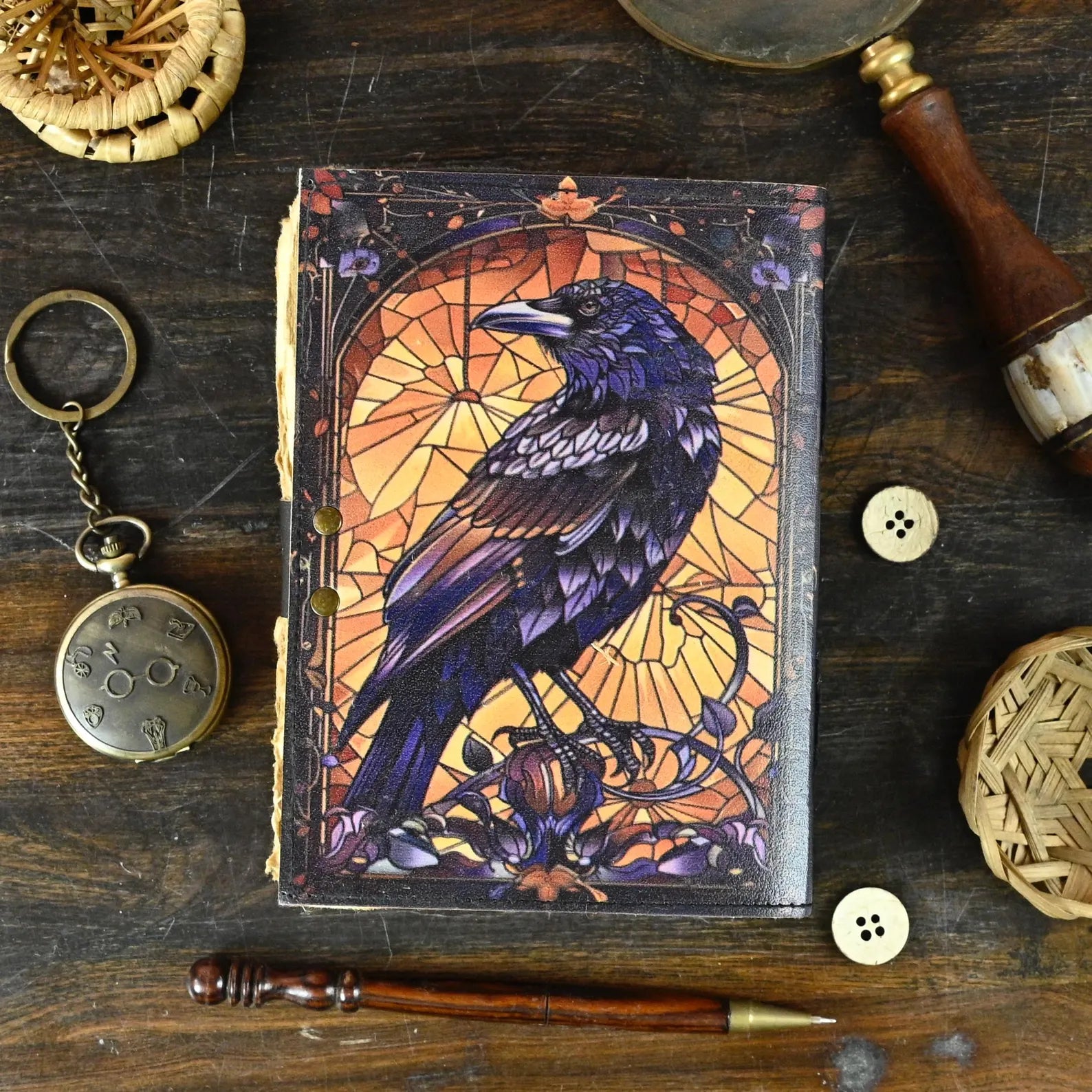 Leather Journal Gothic Notebook The Raven