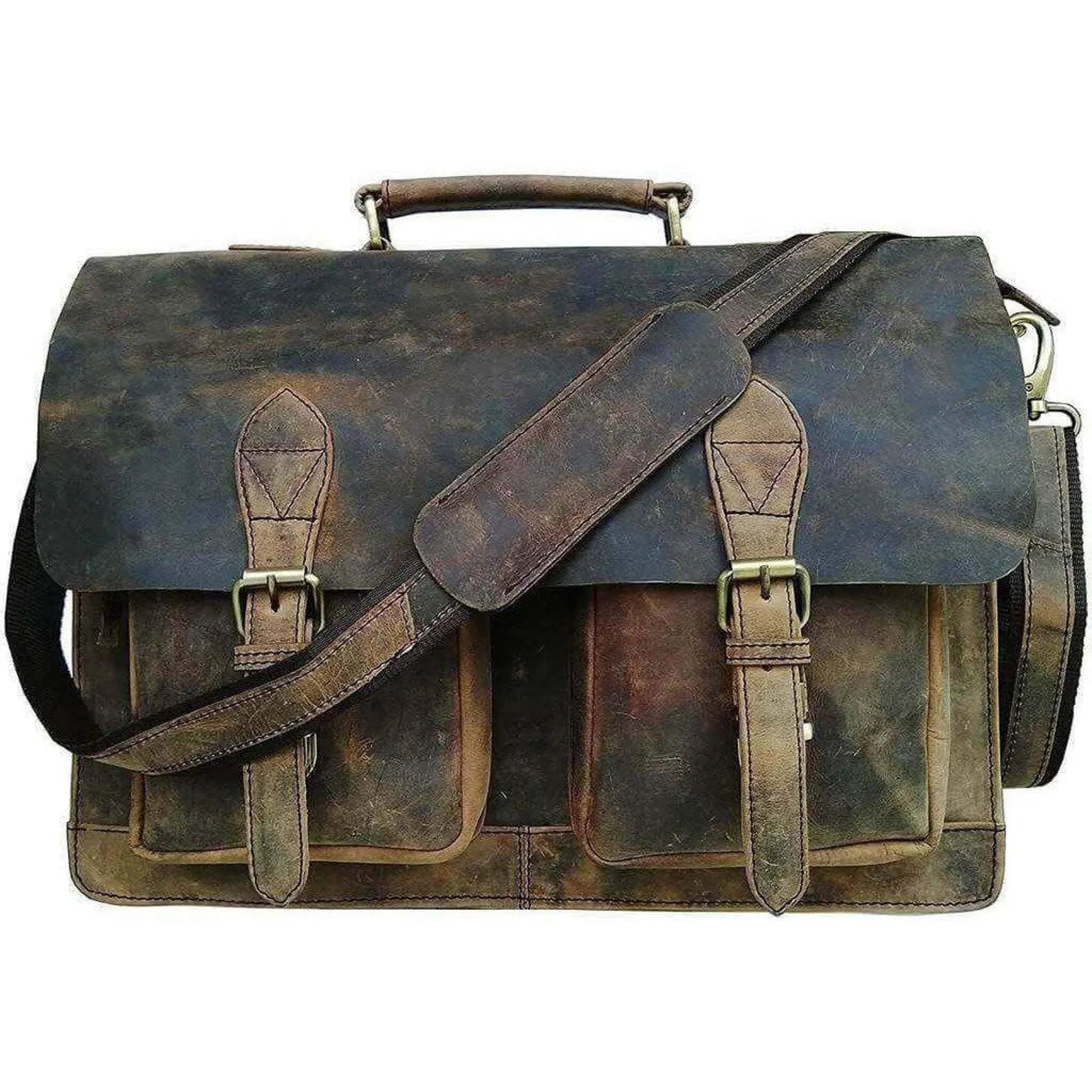 Buffalo Leather Messenger Laptop Bag