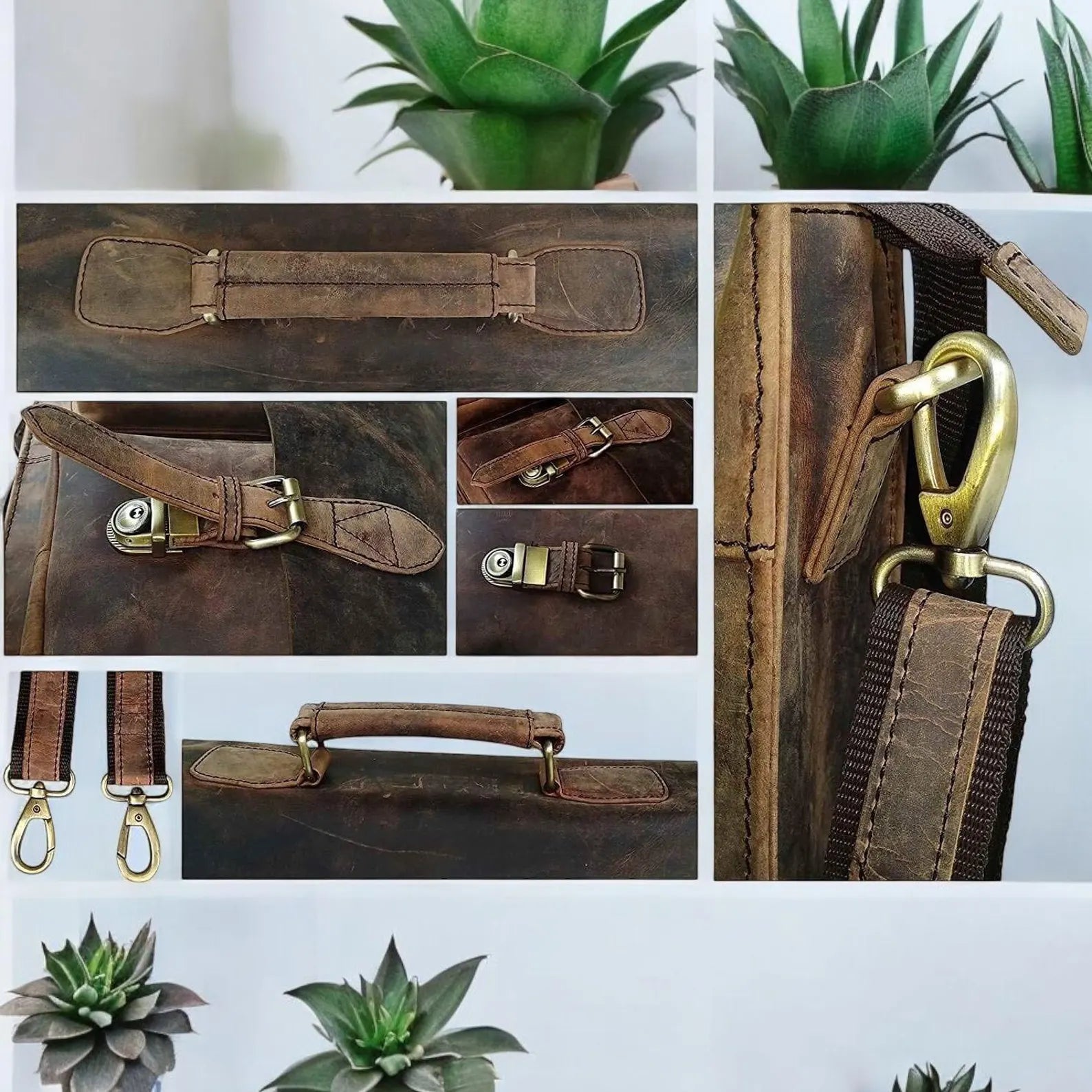 Buffalo Leather Messenger Laptop Bag