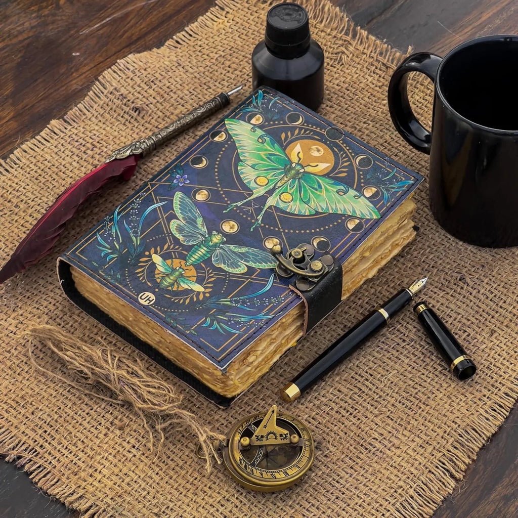 Blank Spell Book of Shadows Luna Moth Journal