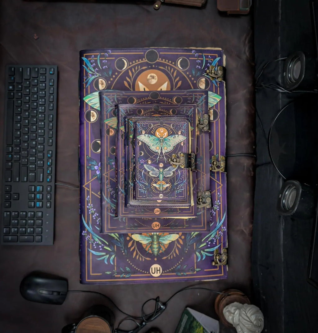 Blank Spell Book of Shadows Luna Moth Journal