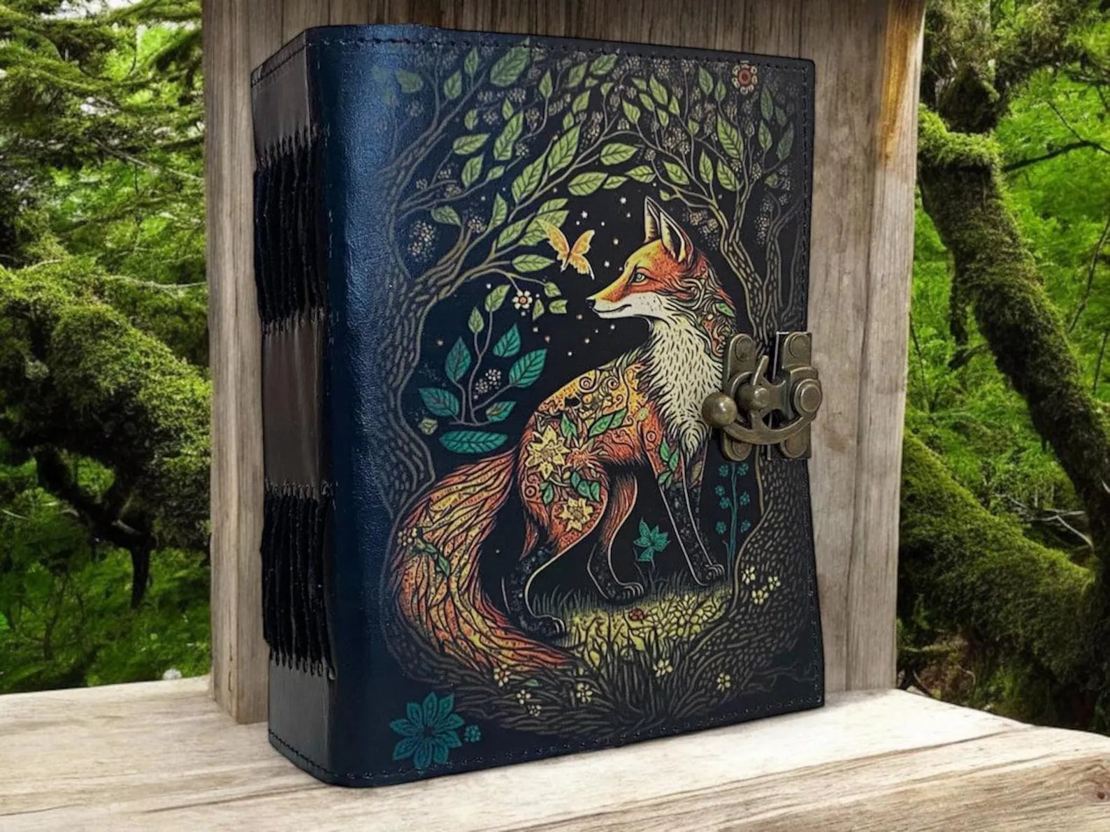 Fox Leather Journal Rustic vintage leather