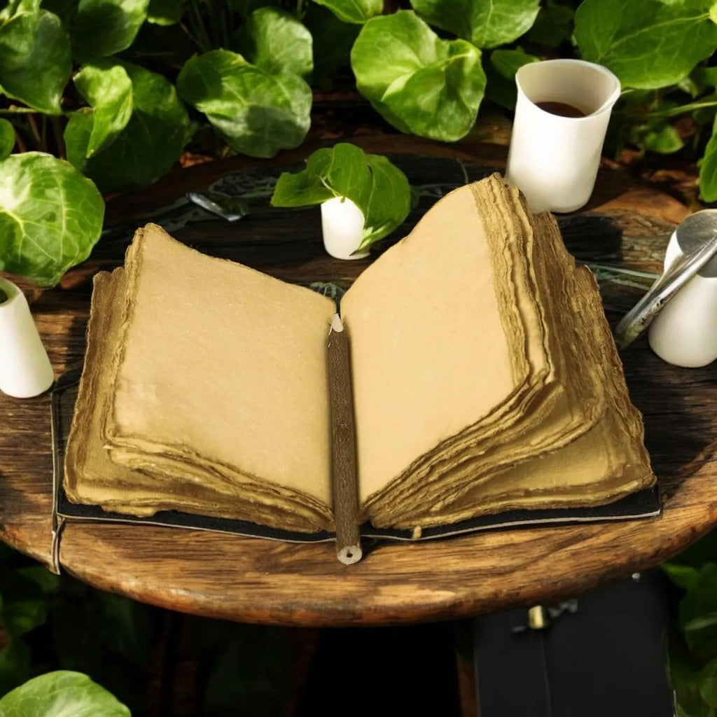 Vintage leather journal, Moon Phase Journal