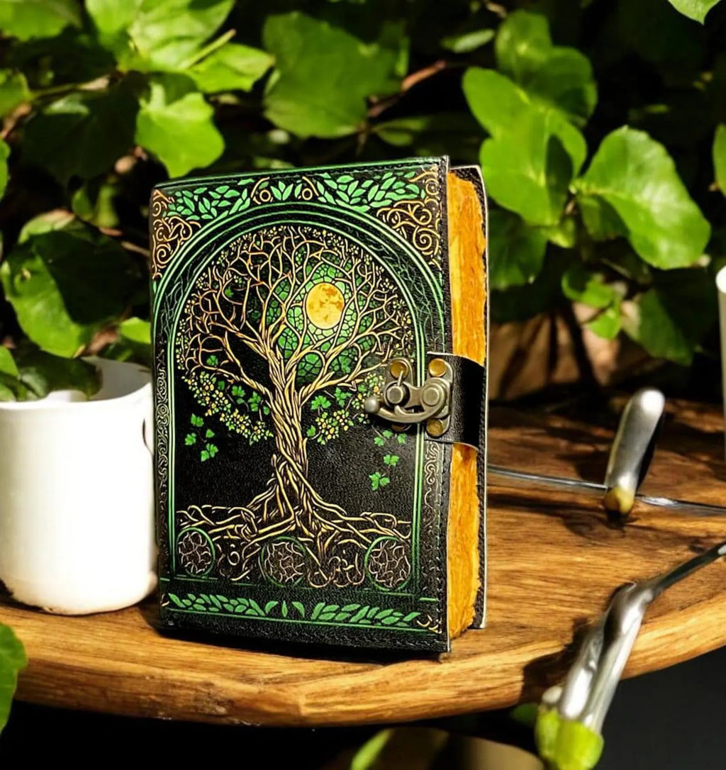 Vintage leather journal, Tree of Life Journal