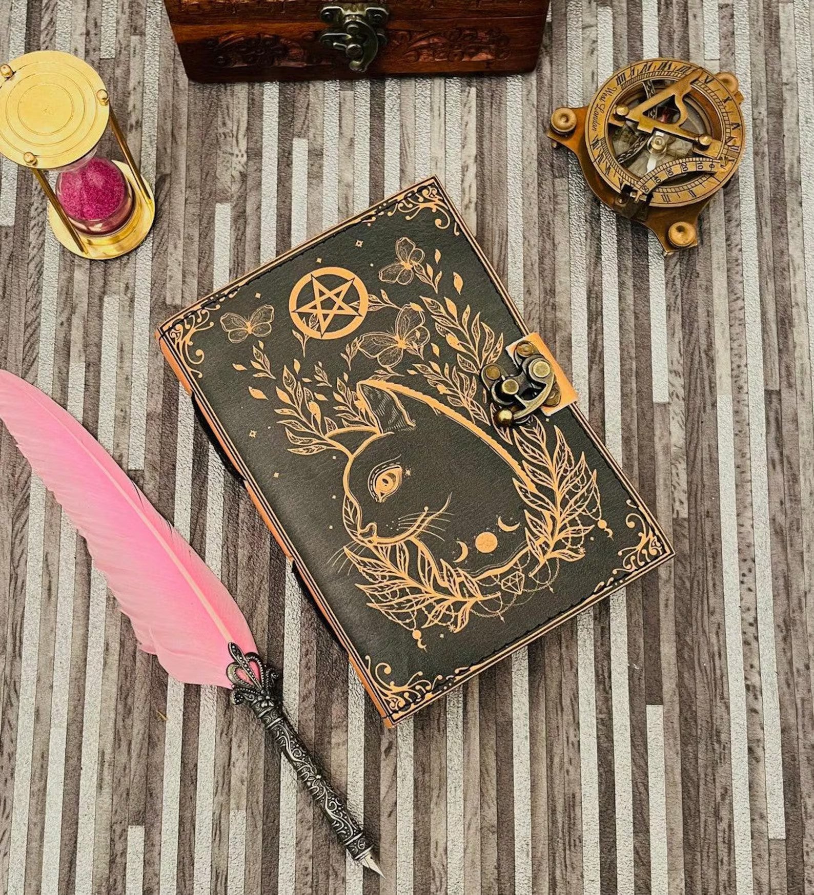 Leather Cat journal Journal Book of shadows
