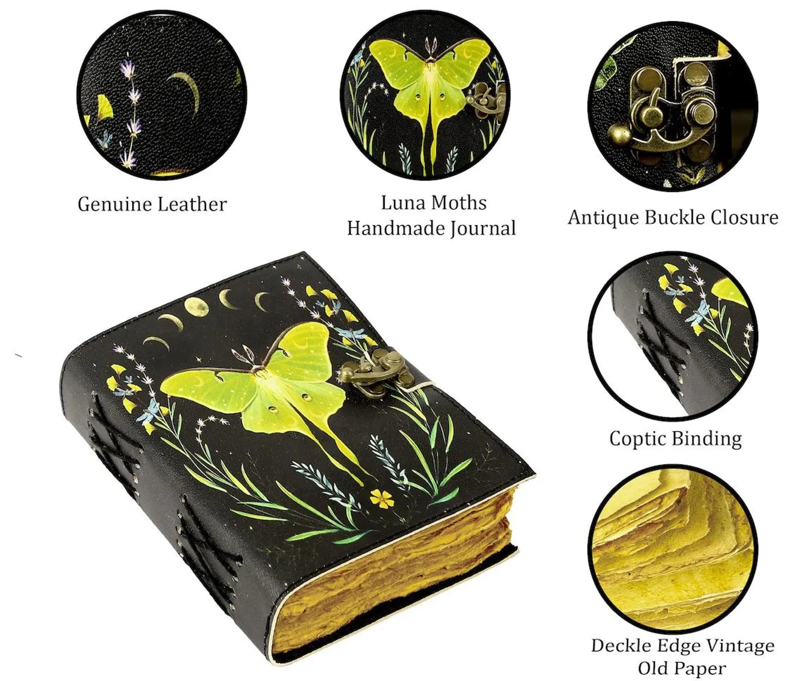 Spell Book of Shadows Luna Moth Journal