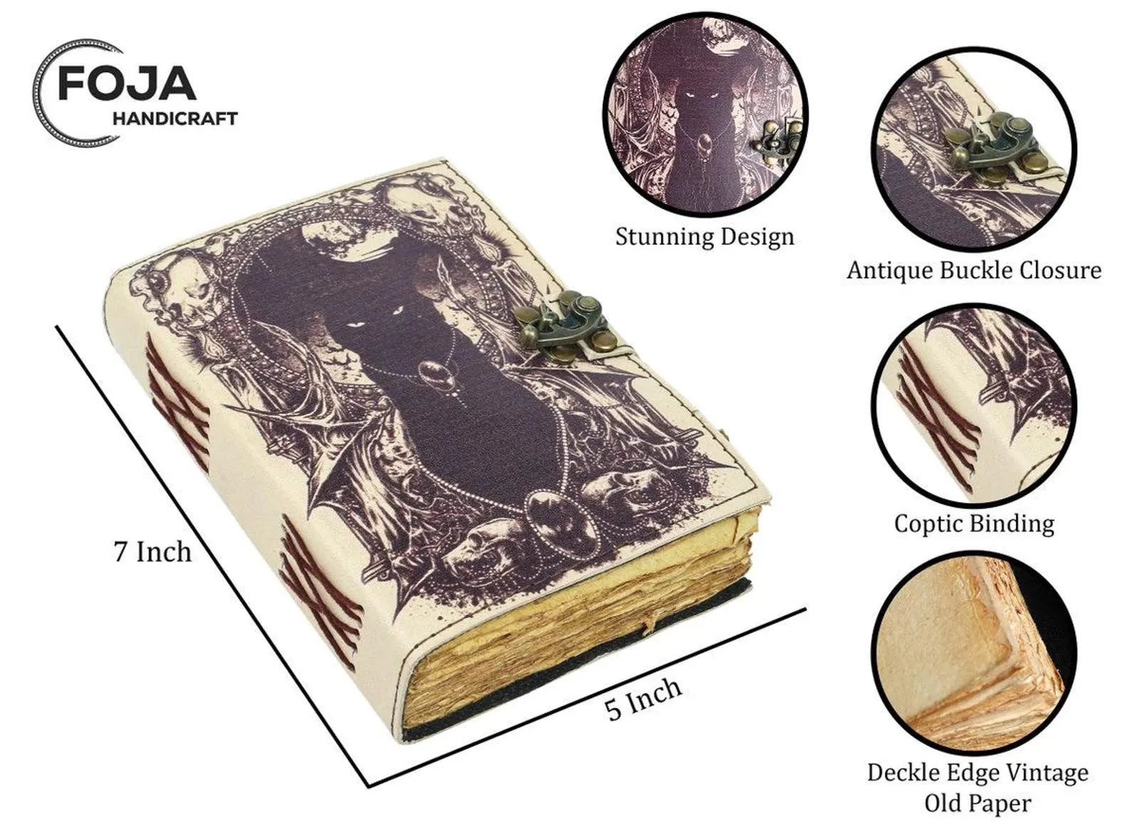 Vintage Leather Cat Journal for Men & Women