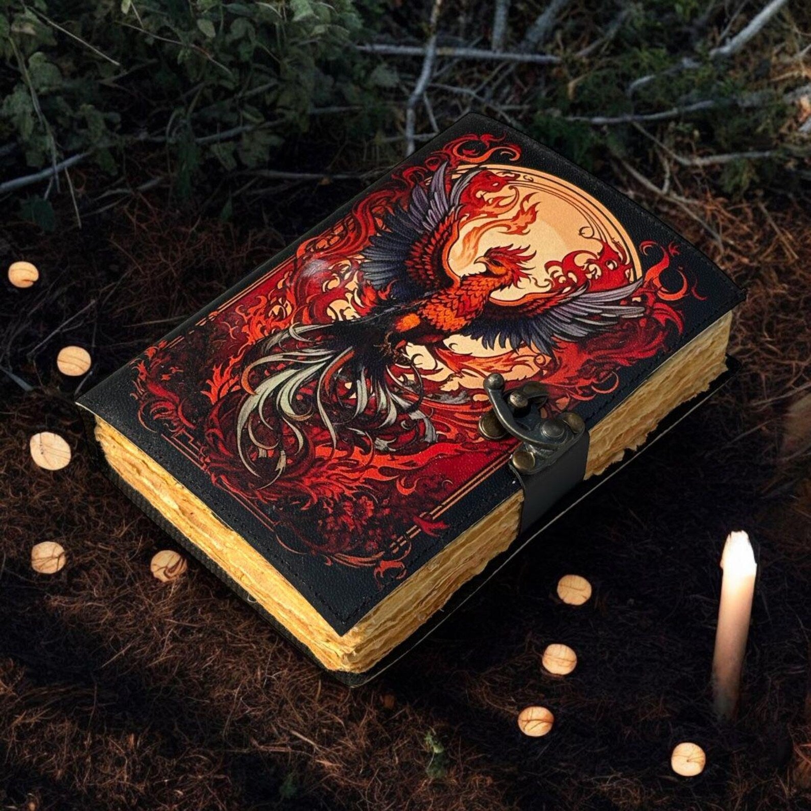 Leather Journal Notebook The Phoenix Print
