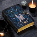 Leather Journal Notebook Cat Print