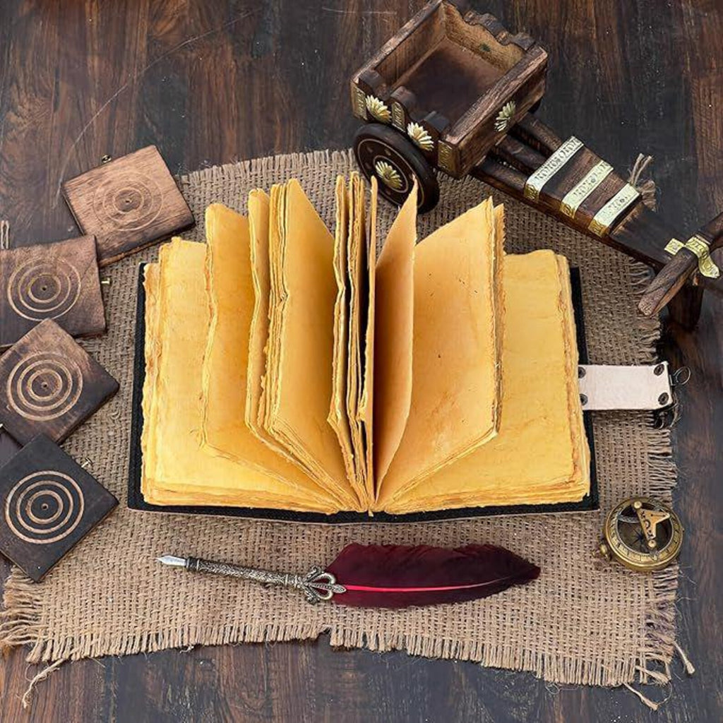 Leather Journal Notebook Cat Print
