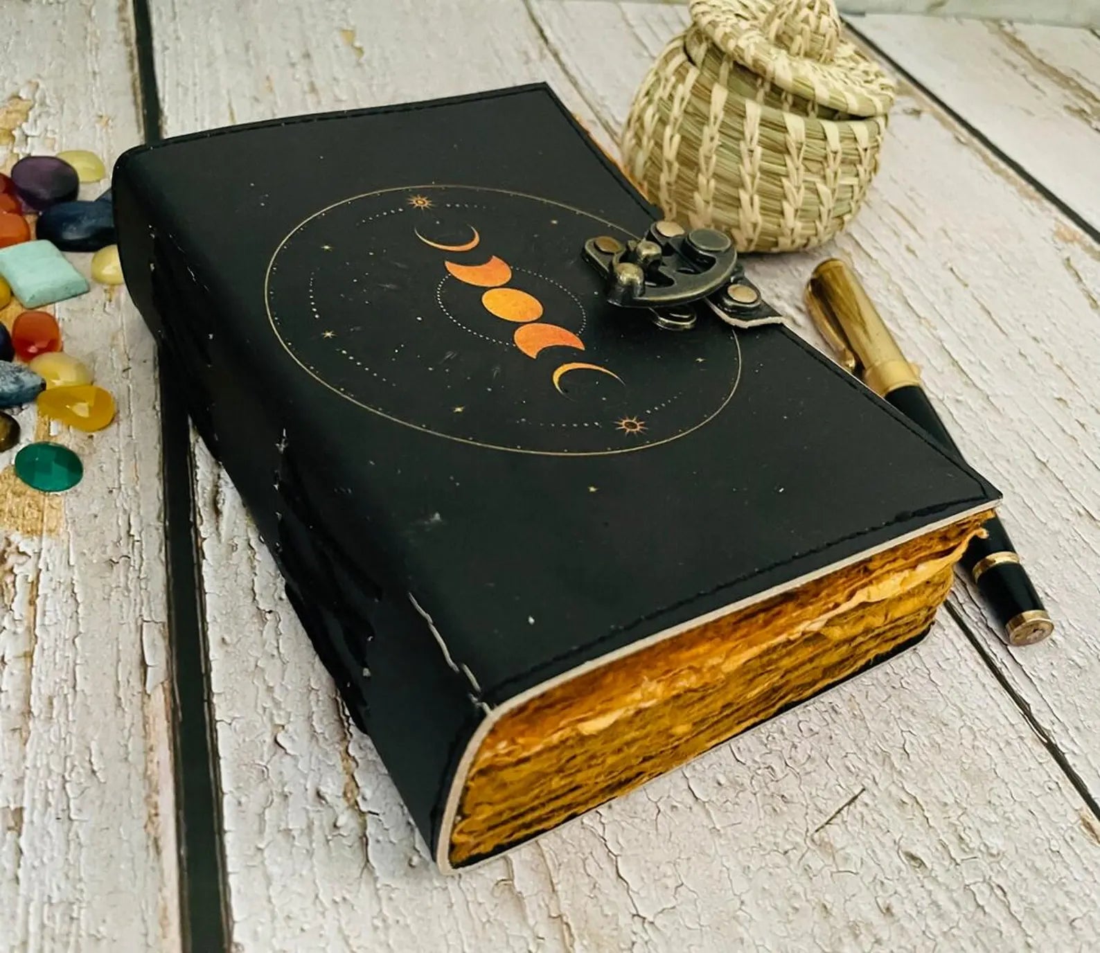 leather journal - Leather moon Goddess journal