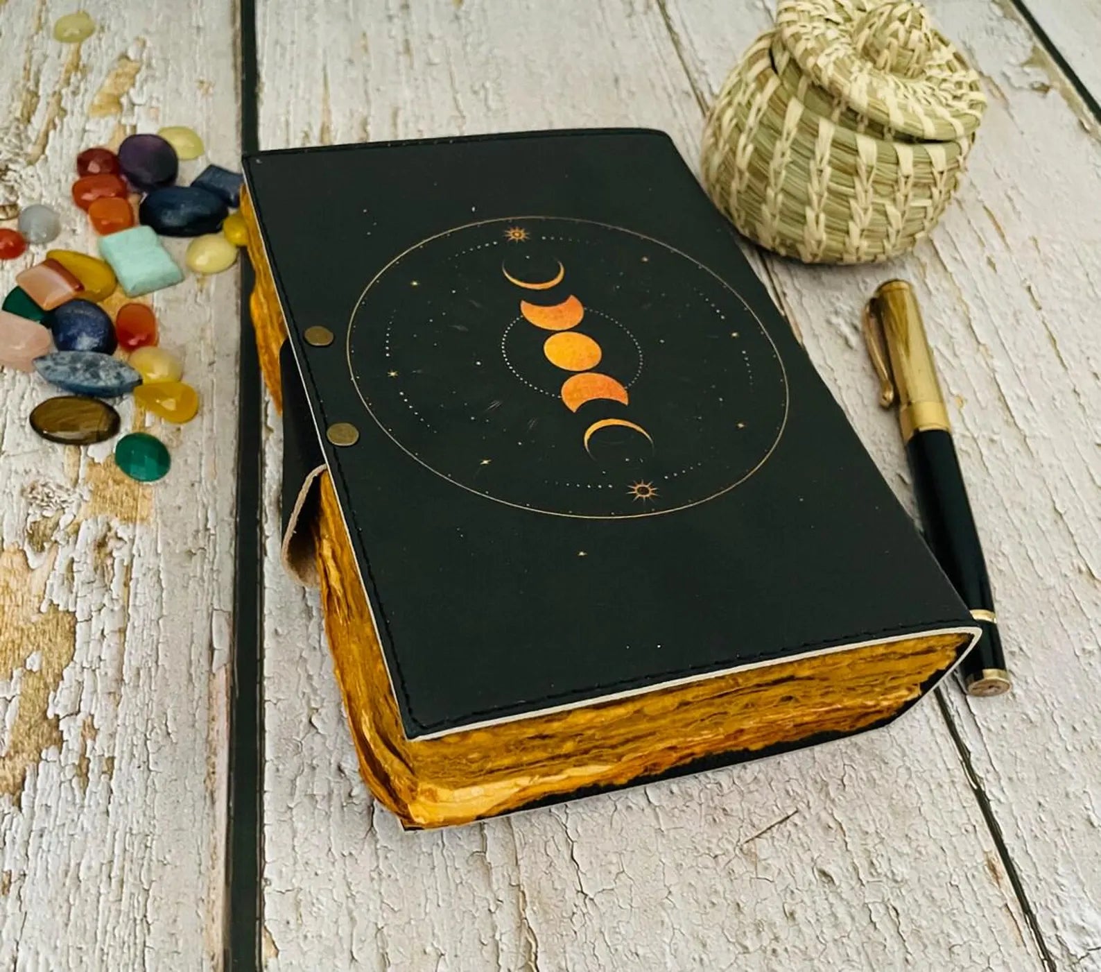 leather journal - Leather moon Goddess journal