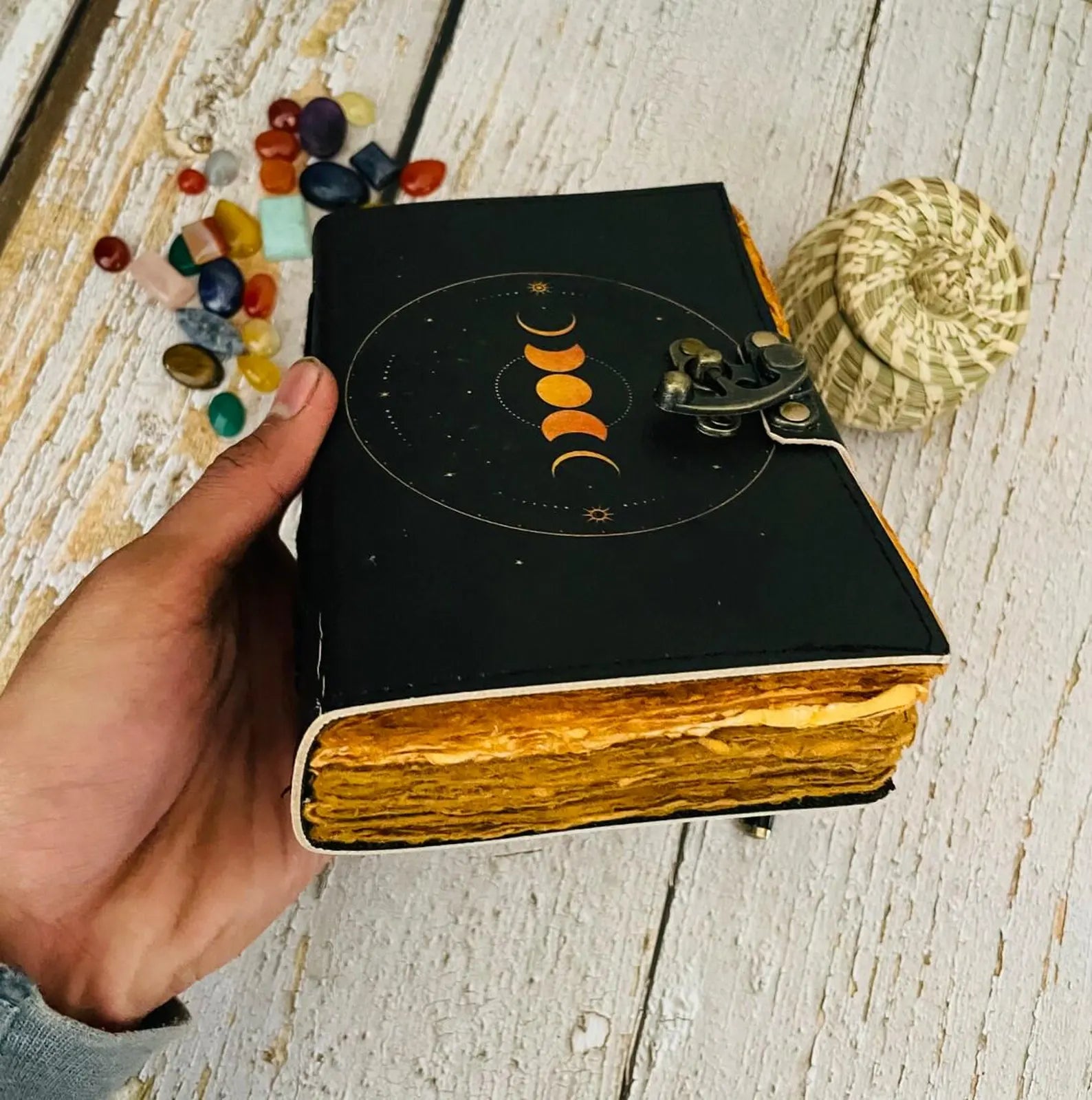 leather journal - Leather moon Goddess journal