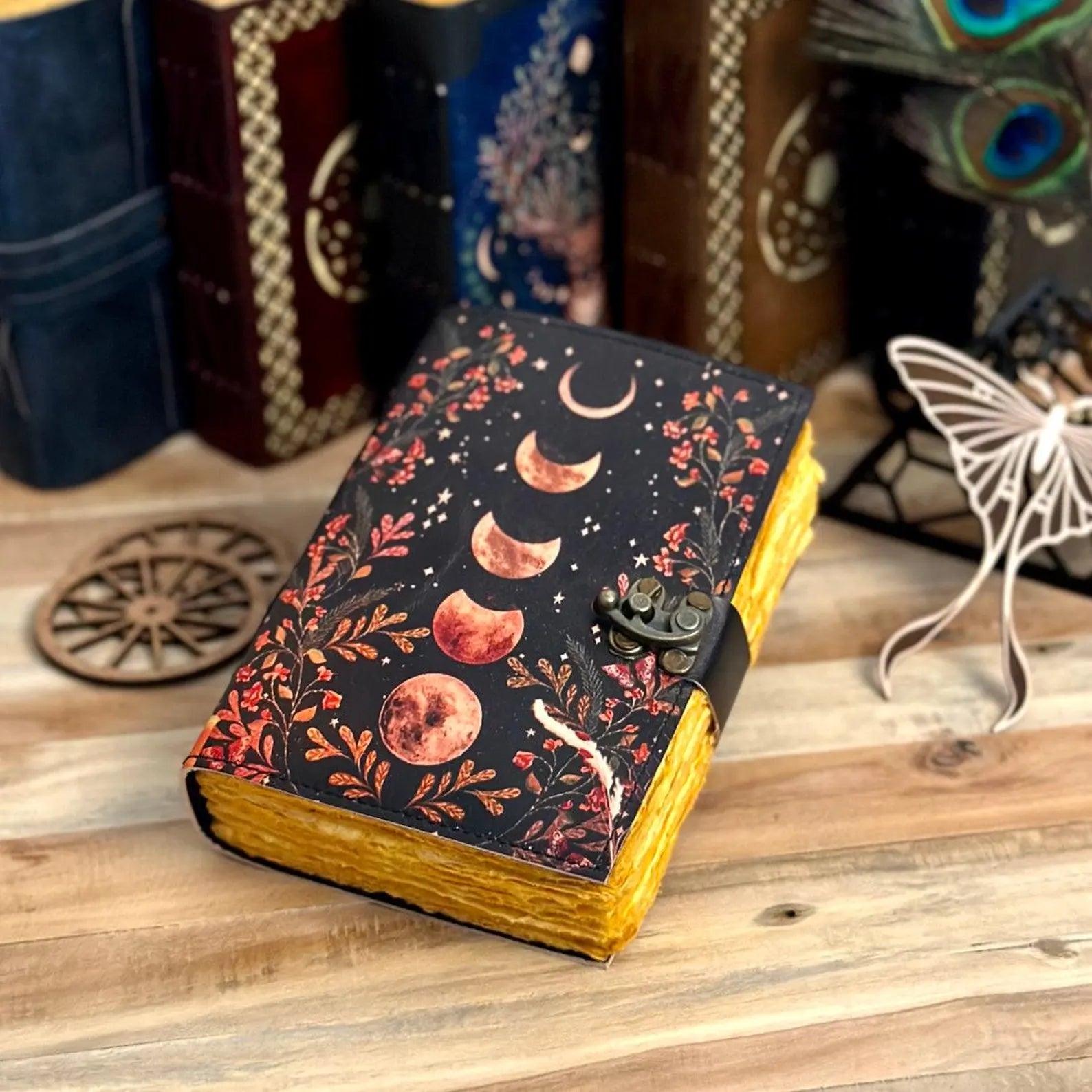Moon Phase Vintage Leather Journal for Unisex