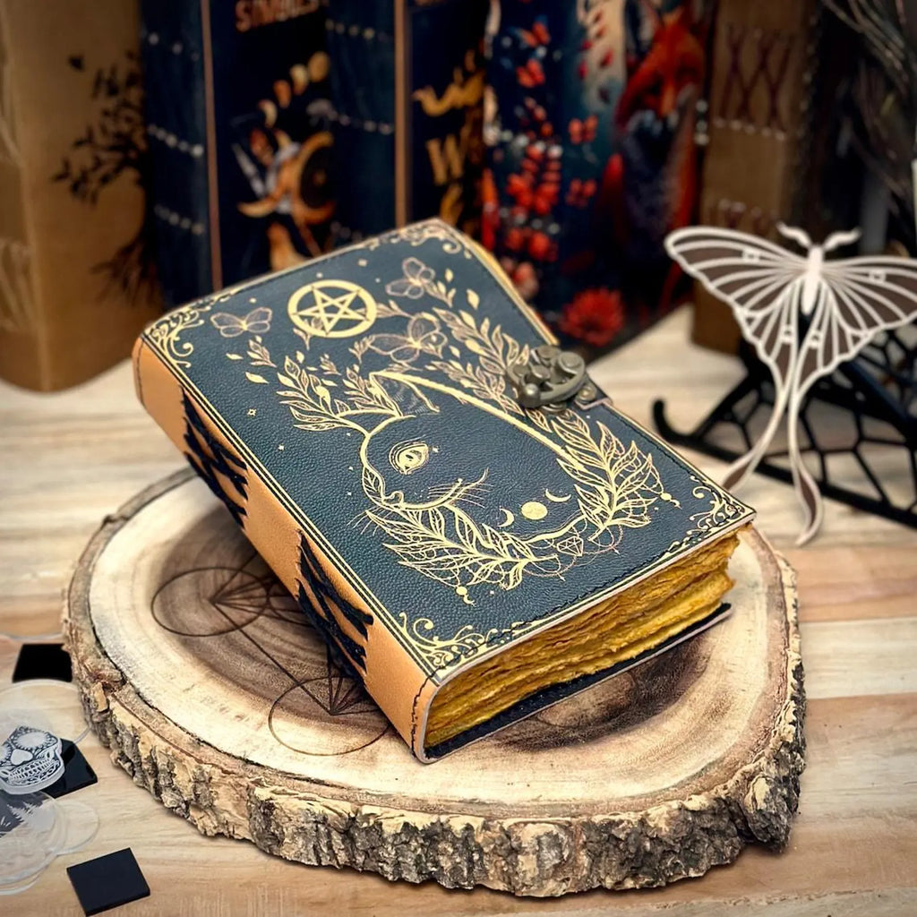 journal Leather Print Celtic cat journal