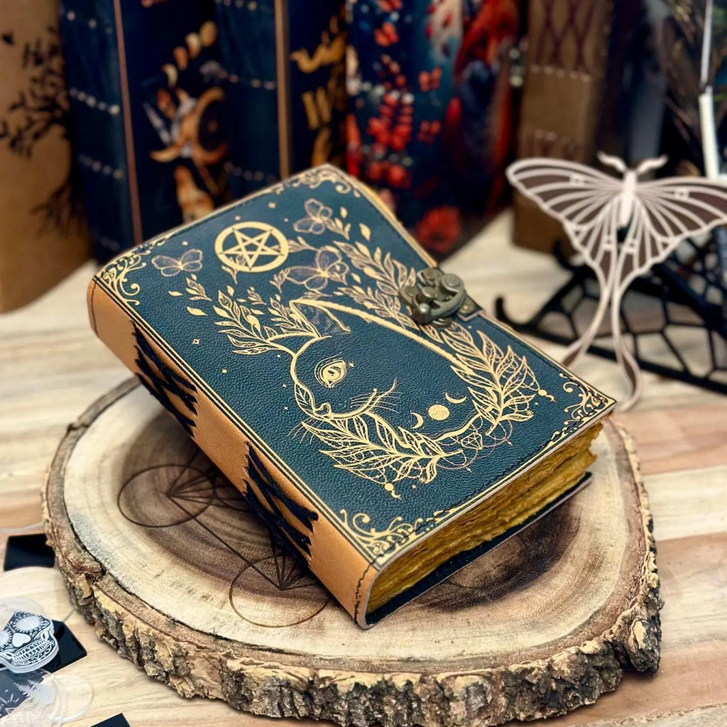 journal Leather Print Celtic cat journal