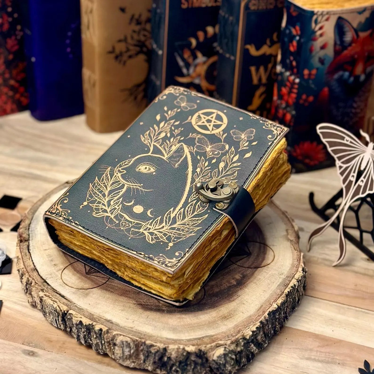 journal Leather Print Celtic cat journal