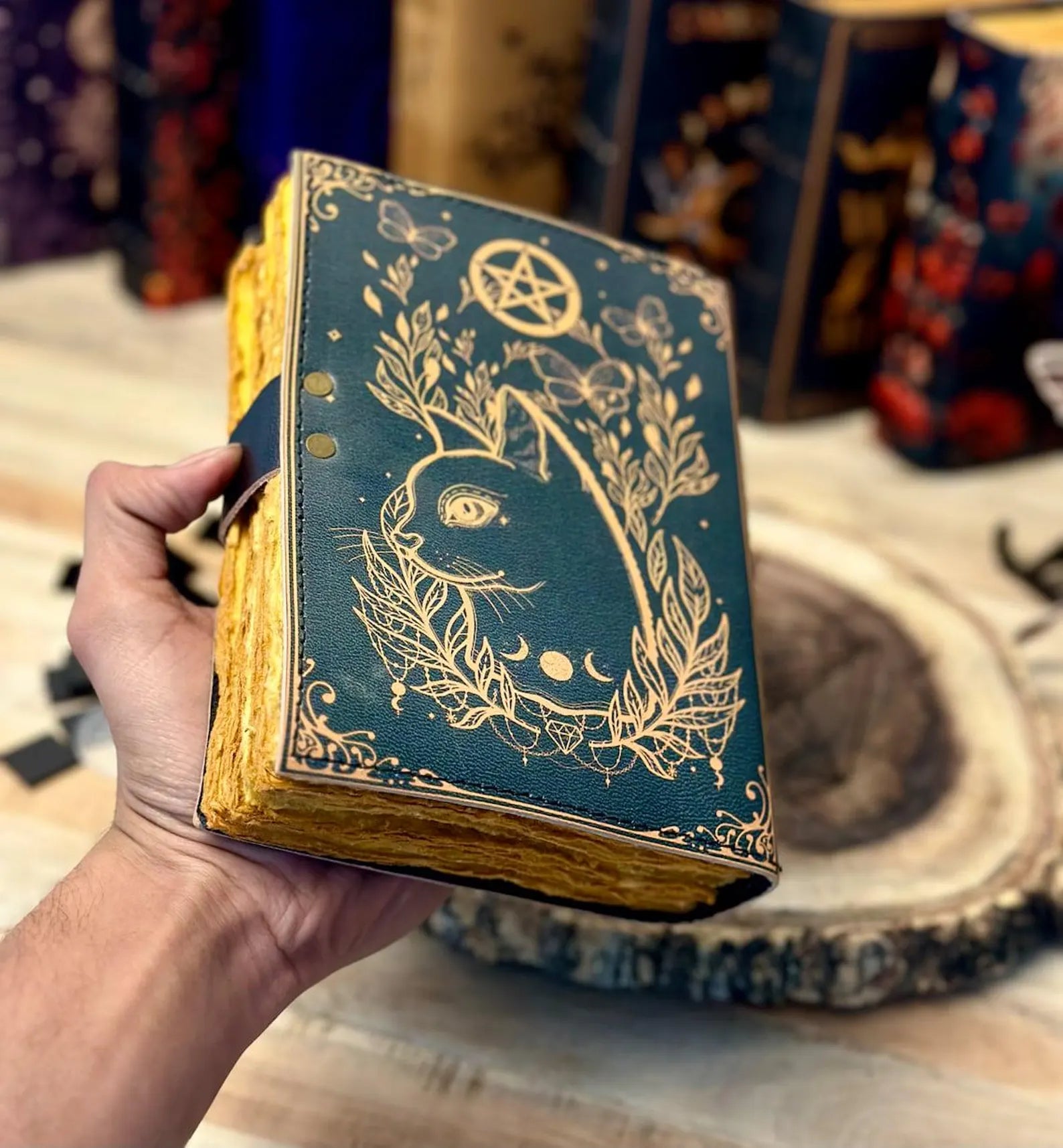 journal Leather Print Celtic cat journal